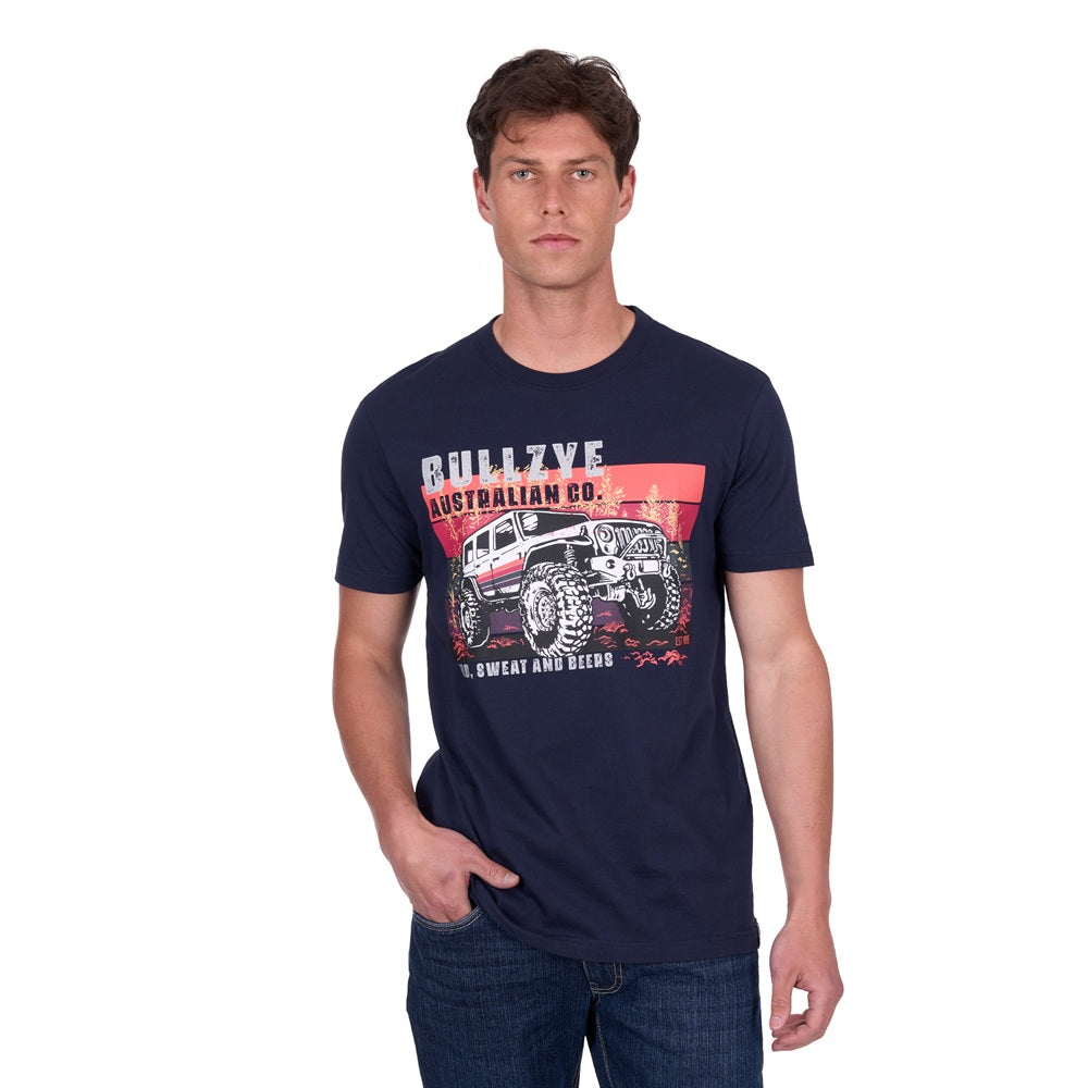 Bullzye Mens T-shirt | Crawford | Navy