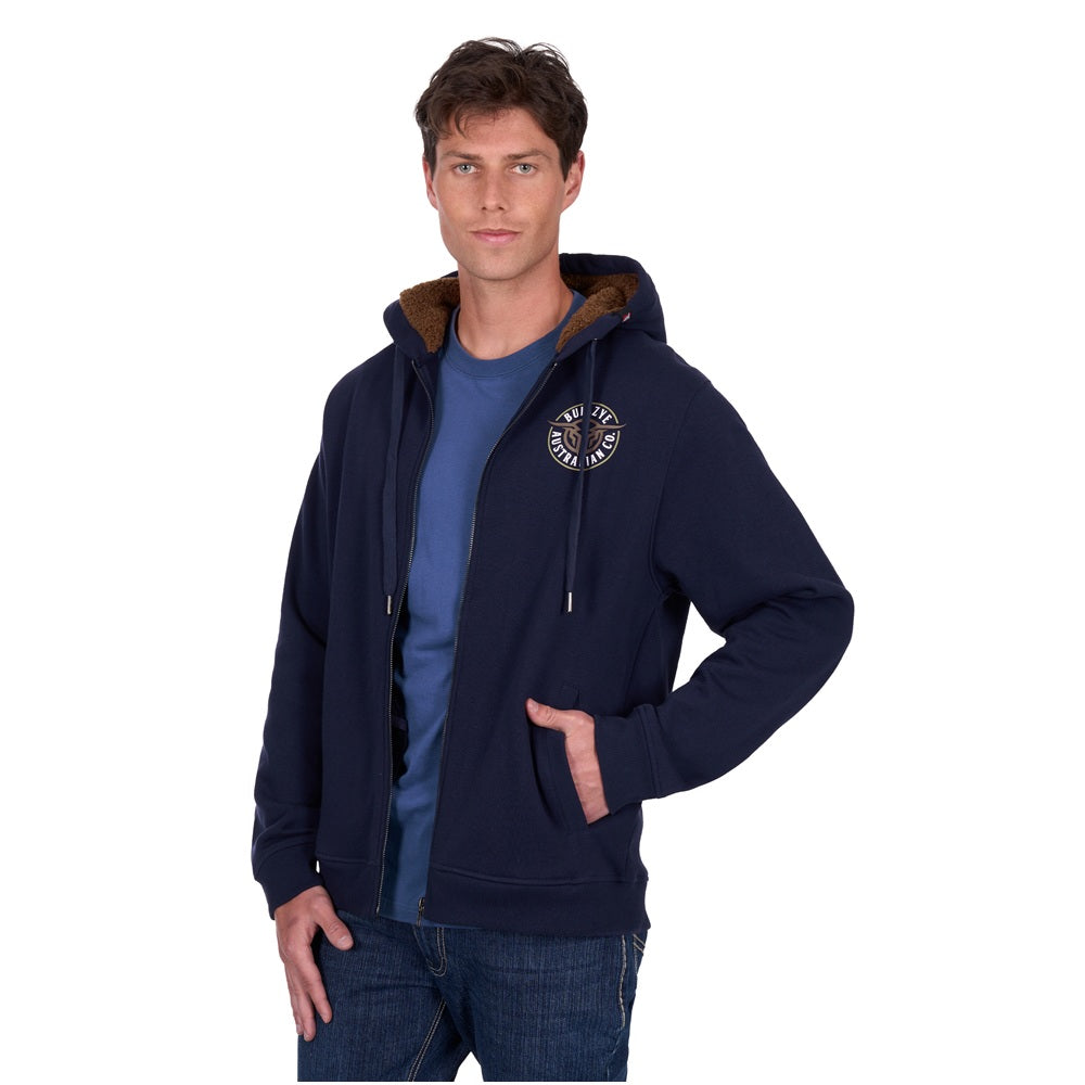 Bullzye Mens Zip Hoodie | Bull Ring | Navy