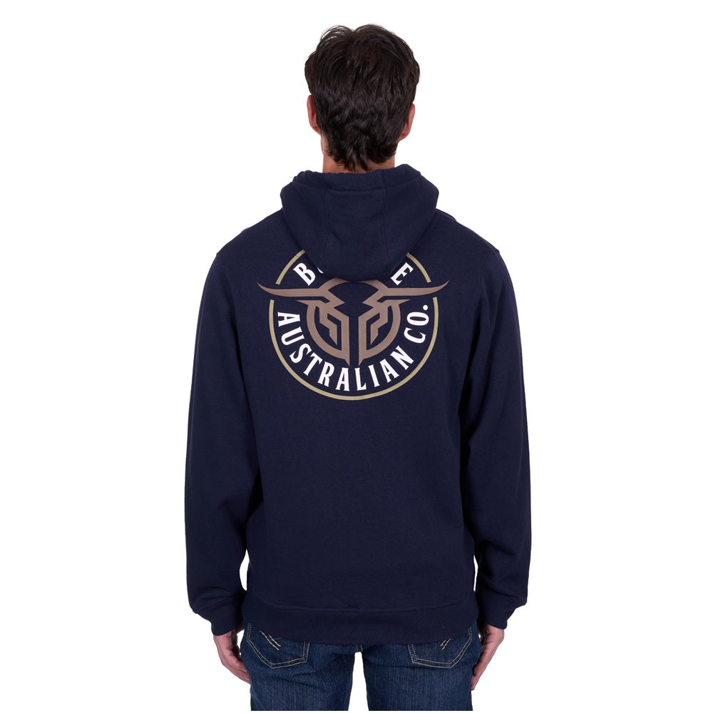 Bullzye Mens Zip Hoodie | Bull Ring | Navy