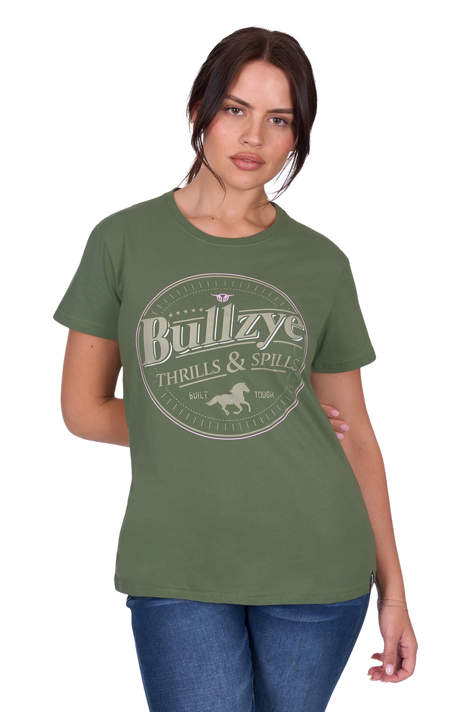 Bullzye Womens T-shirt | Thrills | Green