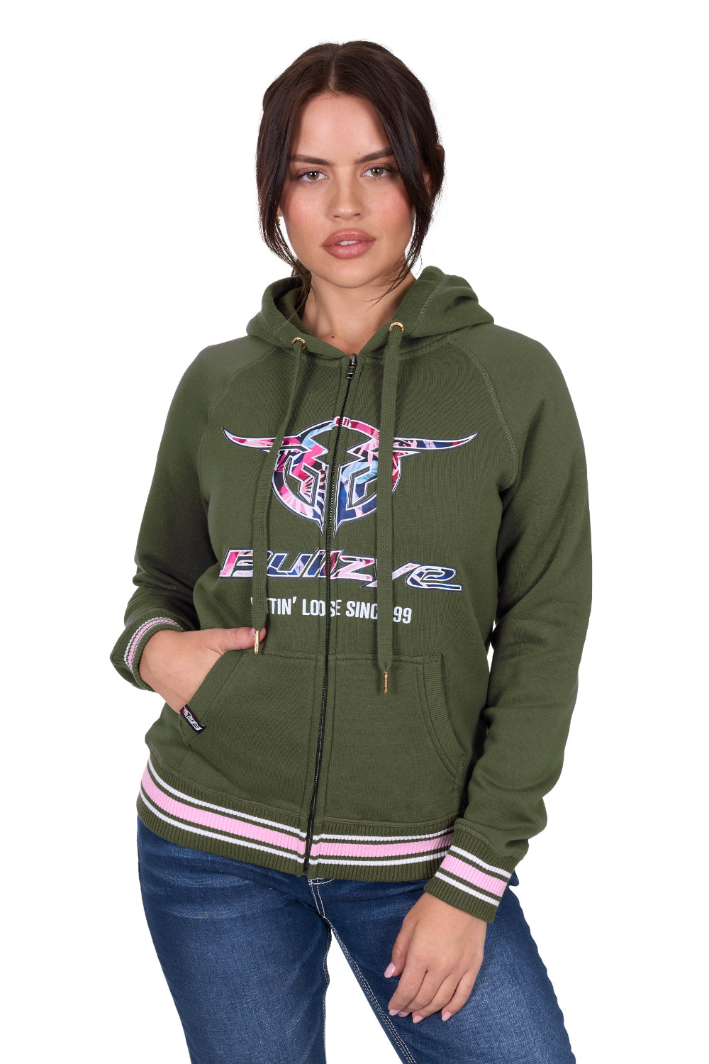 Bullzye Womens Zip Hoodie | Brooks | Green