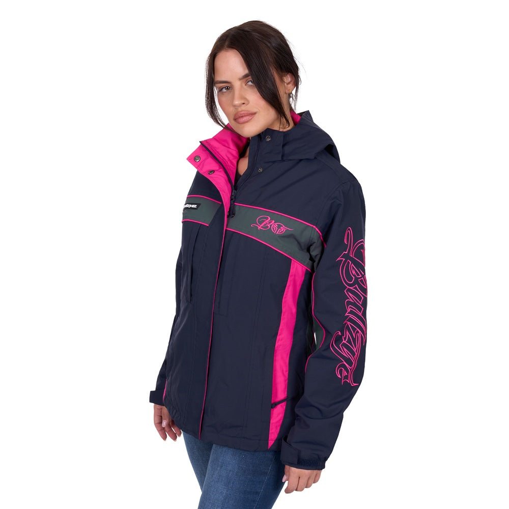 Womens Bullzeye Jacket | Carla | Navy / Pink