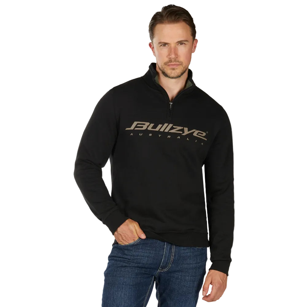 Bullzye Mens Pullover | Logo 1/4 Zip | Black