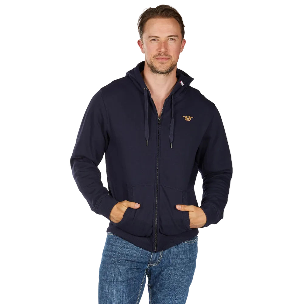 Bullzye Mens Hoodie | Hardy Zip-Up | Navy