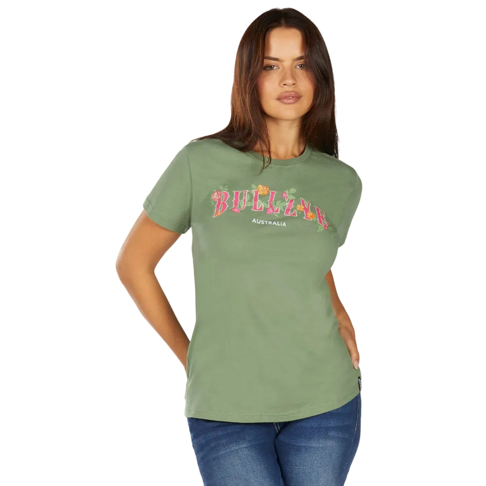 Bullzeye Womens Tee | Nova | Moss