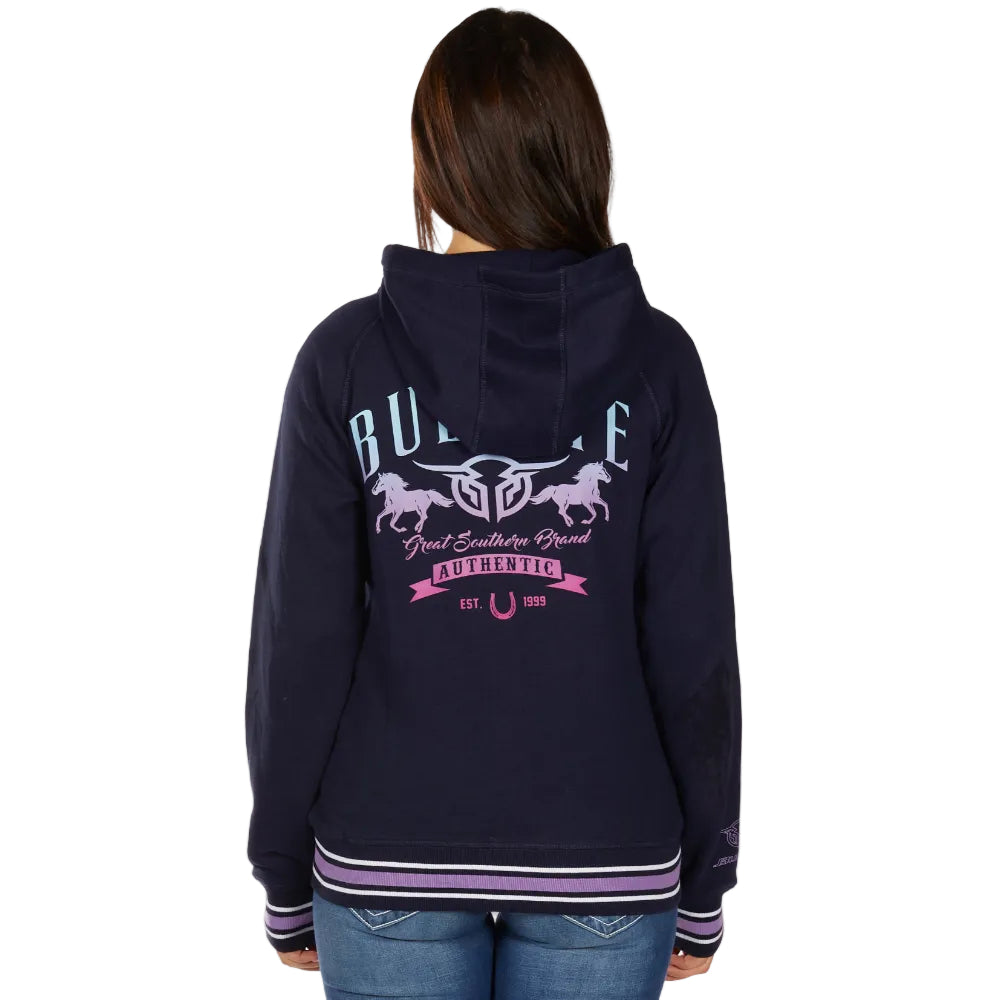 Bullzye Womens Hoodie | Jemma Zip-Up | Navy