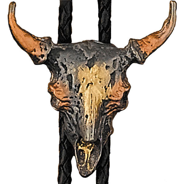 Bolo Tie Coppertone Steer Skull