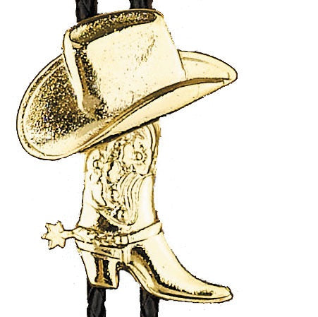 Bolo Tie Gold Plated Boots &amp; Hats
