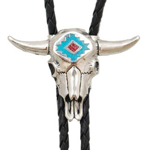 Bolo Tie teerhead with Turquoise Inlay