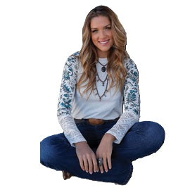 Cruel Girl Womens Knit | Cotton Poly Lace Sleeve | Aztex Inspired Print