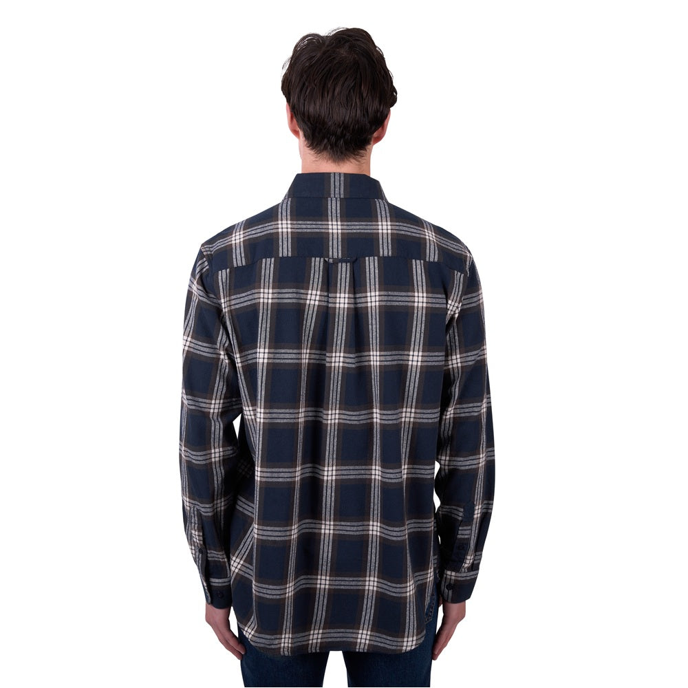 Dux Back Mens Thermal Shirt | Lyon | Navy / Dark Tan