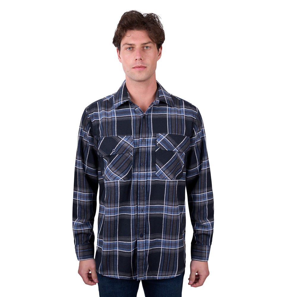 Dux Back Mens Thermal Shirt | Kal | Charcoal / Blue
