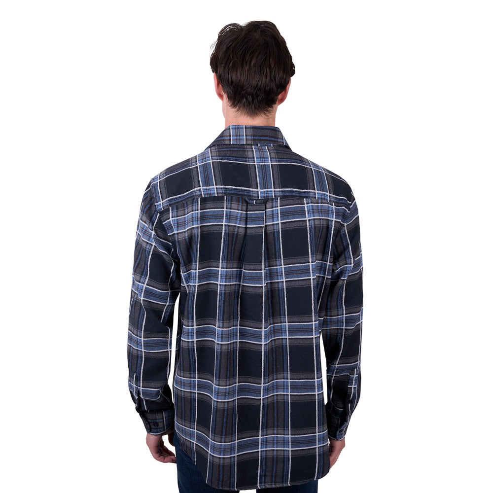 Dux Back Mens Thermal Shirt | Kal | Charcoal / Blue