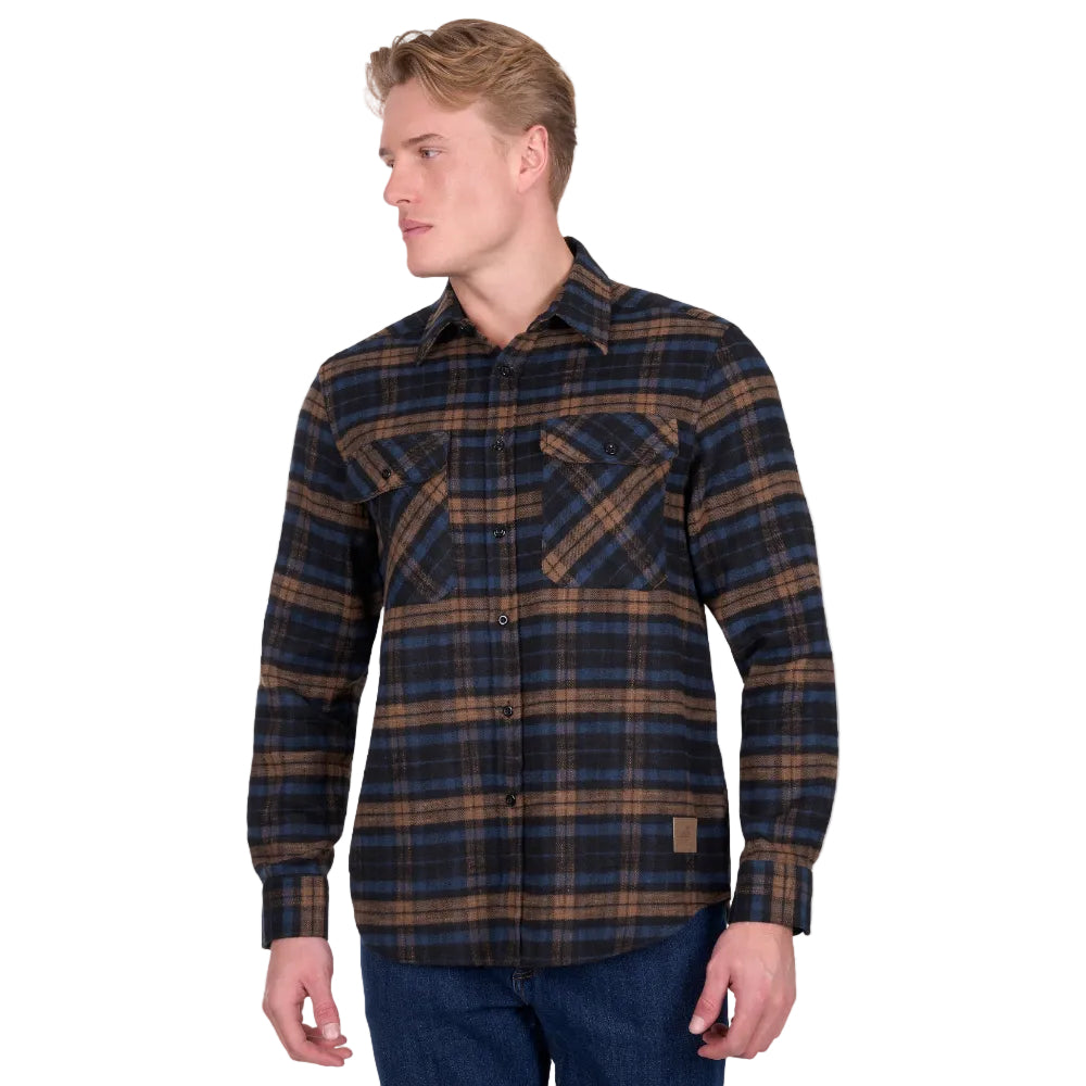 Dux Bak Mens Thermal Shirt | Hunter | Navy / Dark Tan