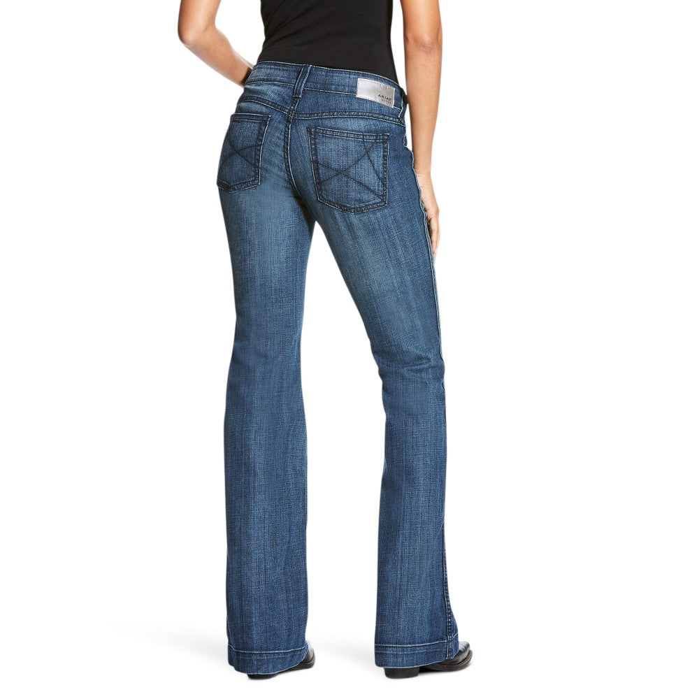 Ariat Womens Trouser Jeans | Ella Bluebell | Mid Rise Wide Leg | Long Leg
