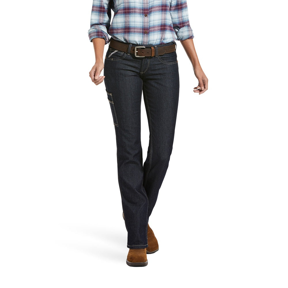 Ariat Womens Rebar Jeans | Durstretch Straight Leg | Raven Rinse | Regular Leg
