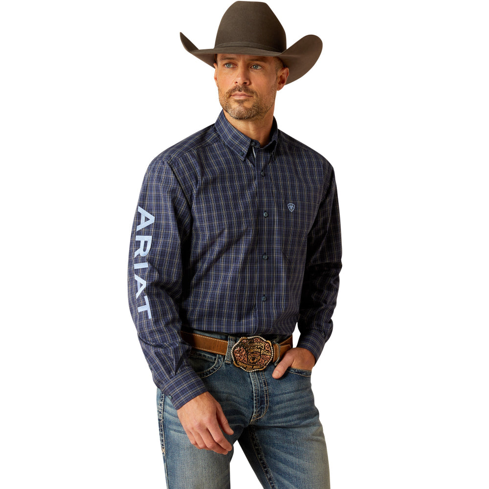 Ariat Mens Shirt | Pro Series Kolt | Navy / Light Blue