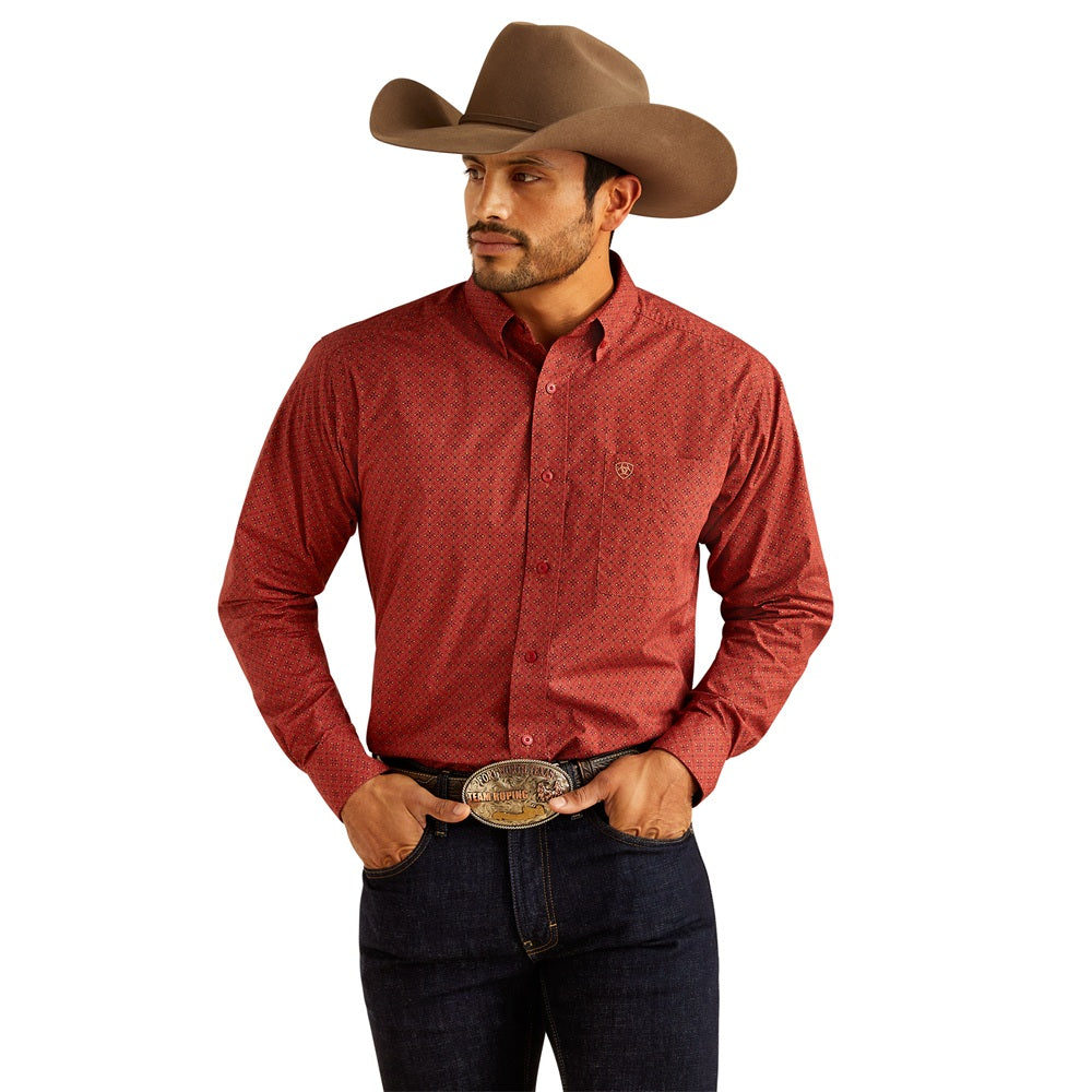 Ariat Mens Shirt | Sanders | Long Sleeve Red