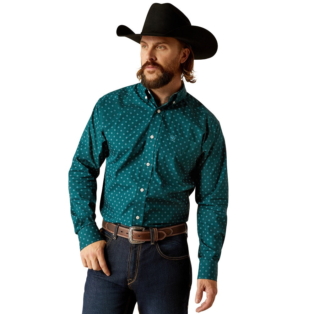Ariat Mens Shirt | Wrinkle Free Gunner | Deep Teal