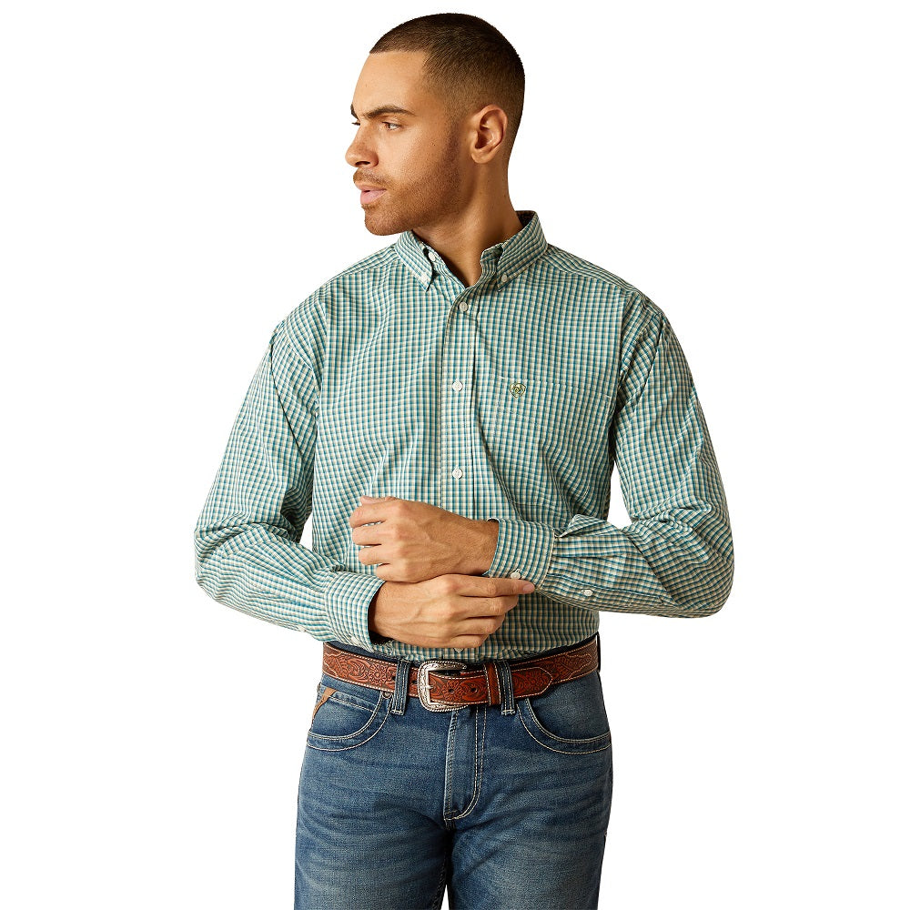Ariat Mens Shirt | Wrinkle Free Gus | Teal