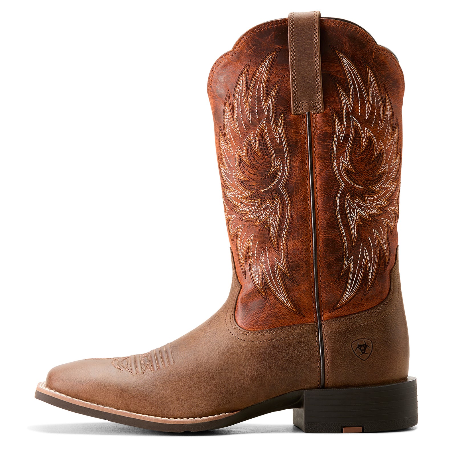 Ariat Mens Western Boots | Sport Rider | Vintage Oak / Rustic Orange