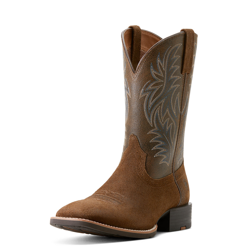 Ariat Mens Western Boots | Sports Western Wide Square Toe | Mesa Tan / Vintage Bomber