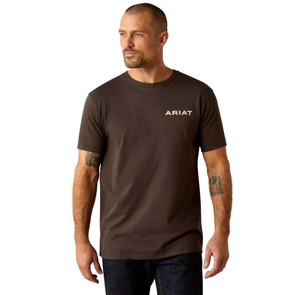 Ariat Mens T-shirt | Ambush Camo | Vintage Black