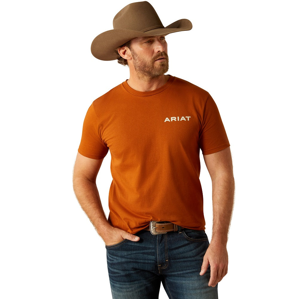 Ariat Mens T-Shirt | Buffalo West | Burnt Umber