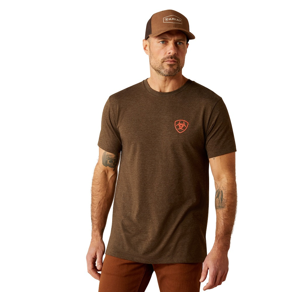 Ariat Mens T-shirt | Modern Mesa | Brown Heather