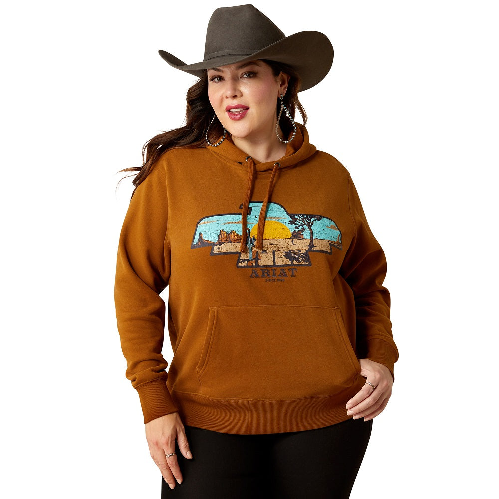 Ariat Womens Hoodie | Horizon | Chestnut Horse