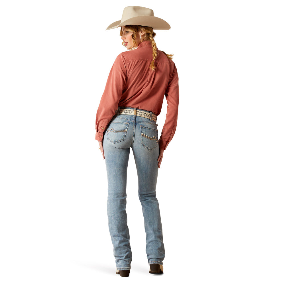Ariat Womens Jeans | Mallory Oklahoma | Mid Rise | Straight Regular Leg