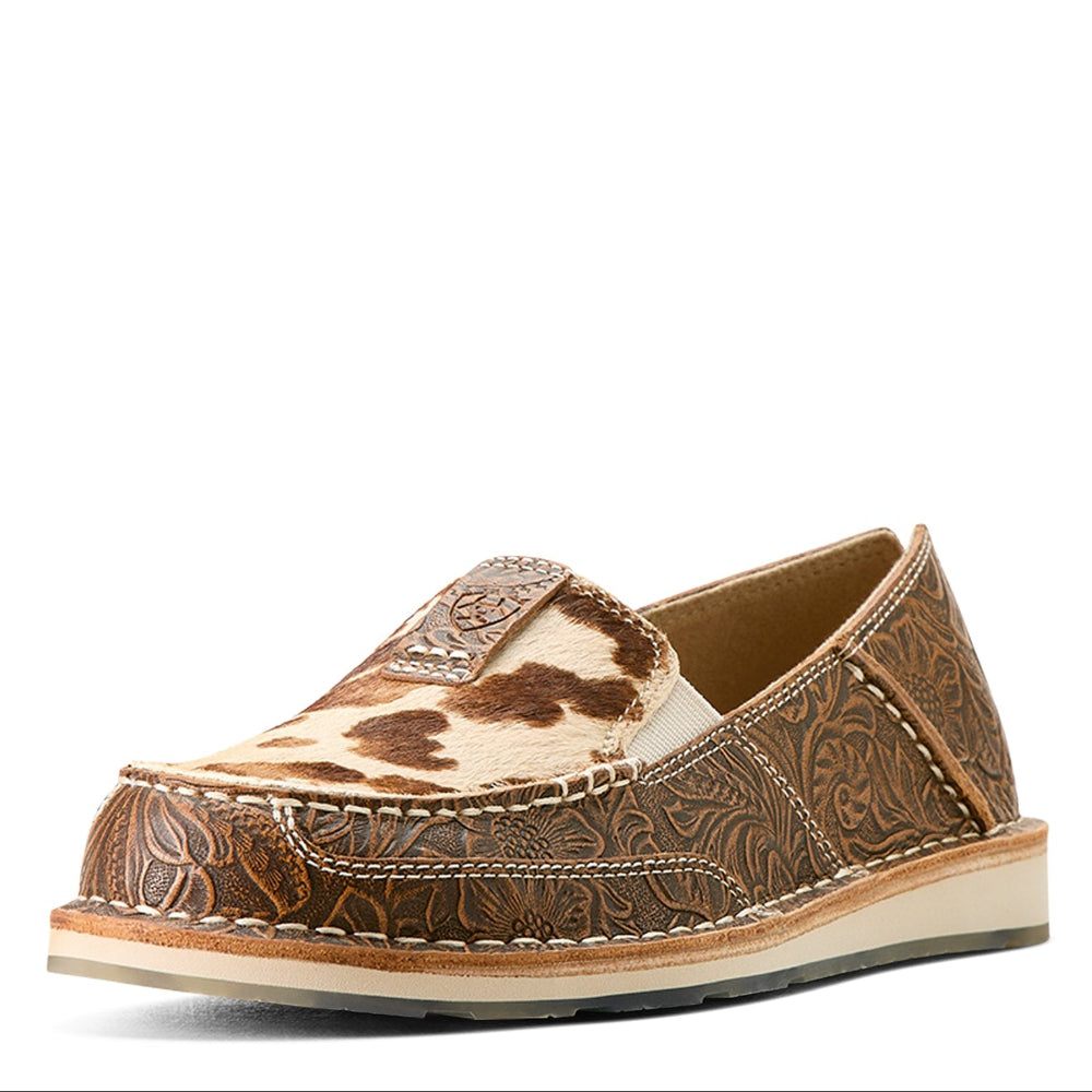 Ariat Womens Cruiser | Floral Emboss | Tan and White Brindle Hair On