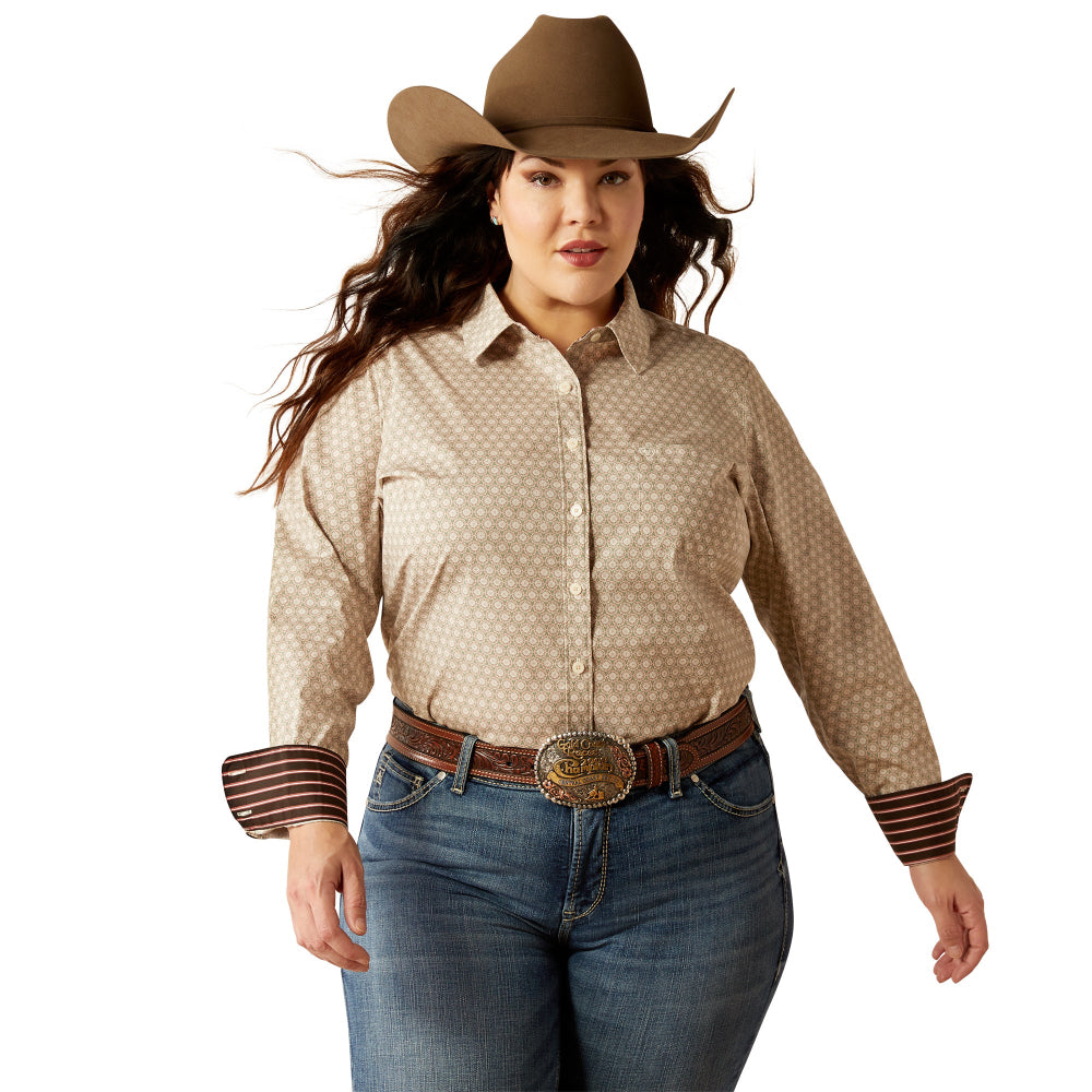 Ariat Womens Shirt | Kirby Wrinkle Resistant Stretch | Caidan Sea Spray