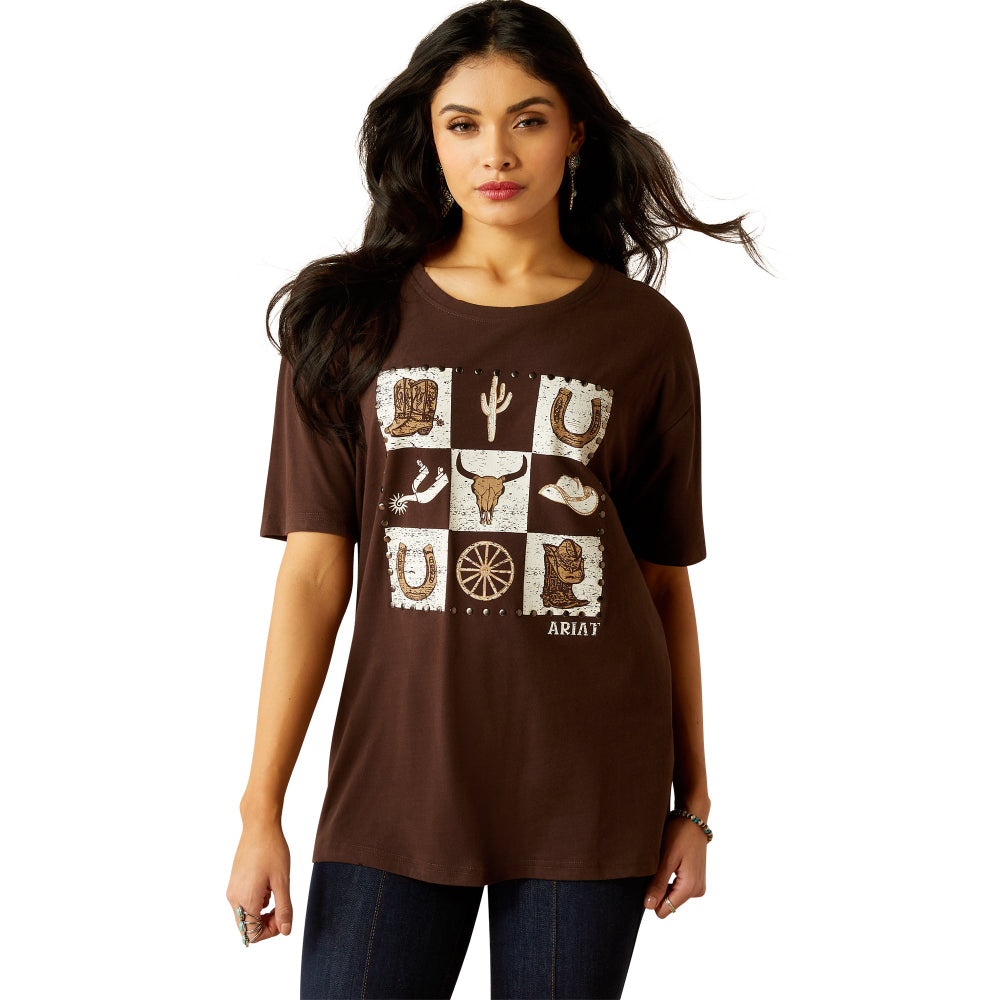Ariat Womens T-shirt | Checkerboard | Mole