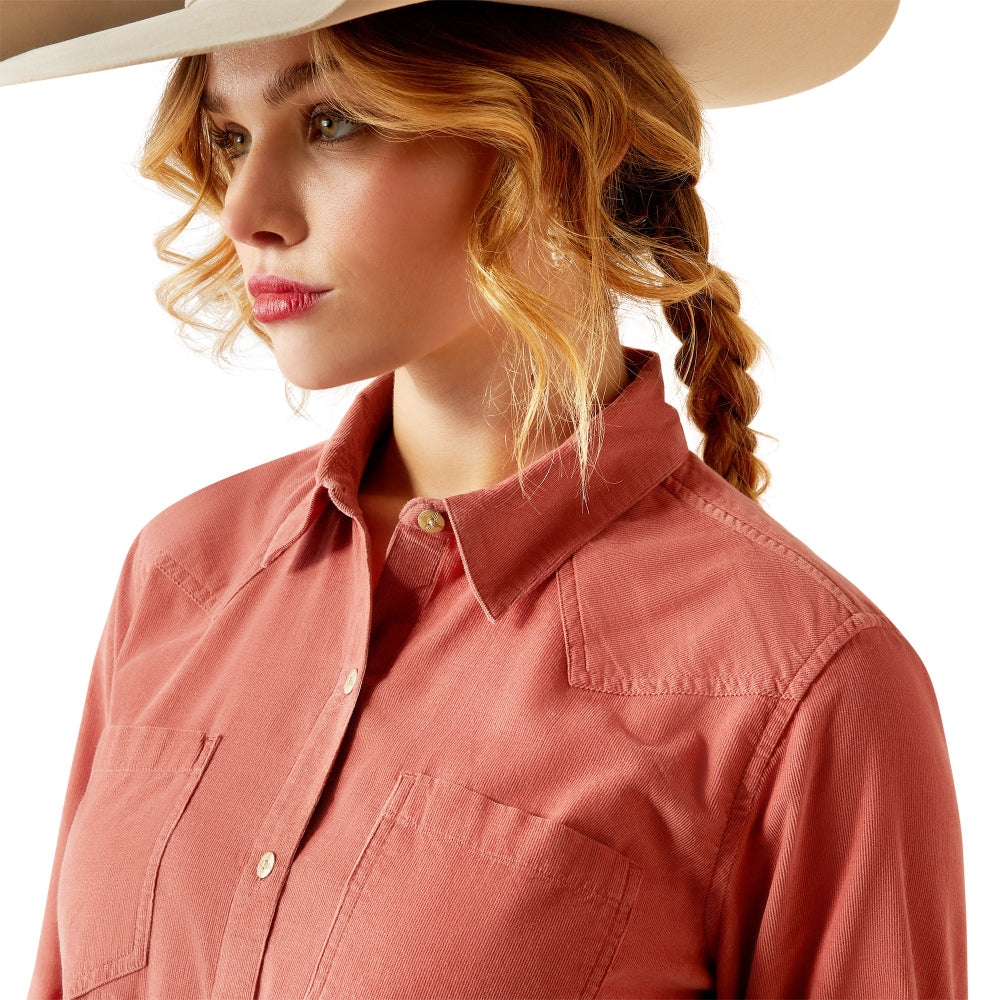 Ariat Womens Shirt | Billie Jean | Corded Light Mahogany