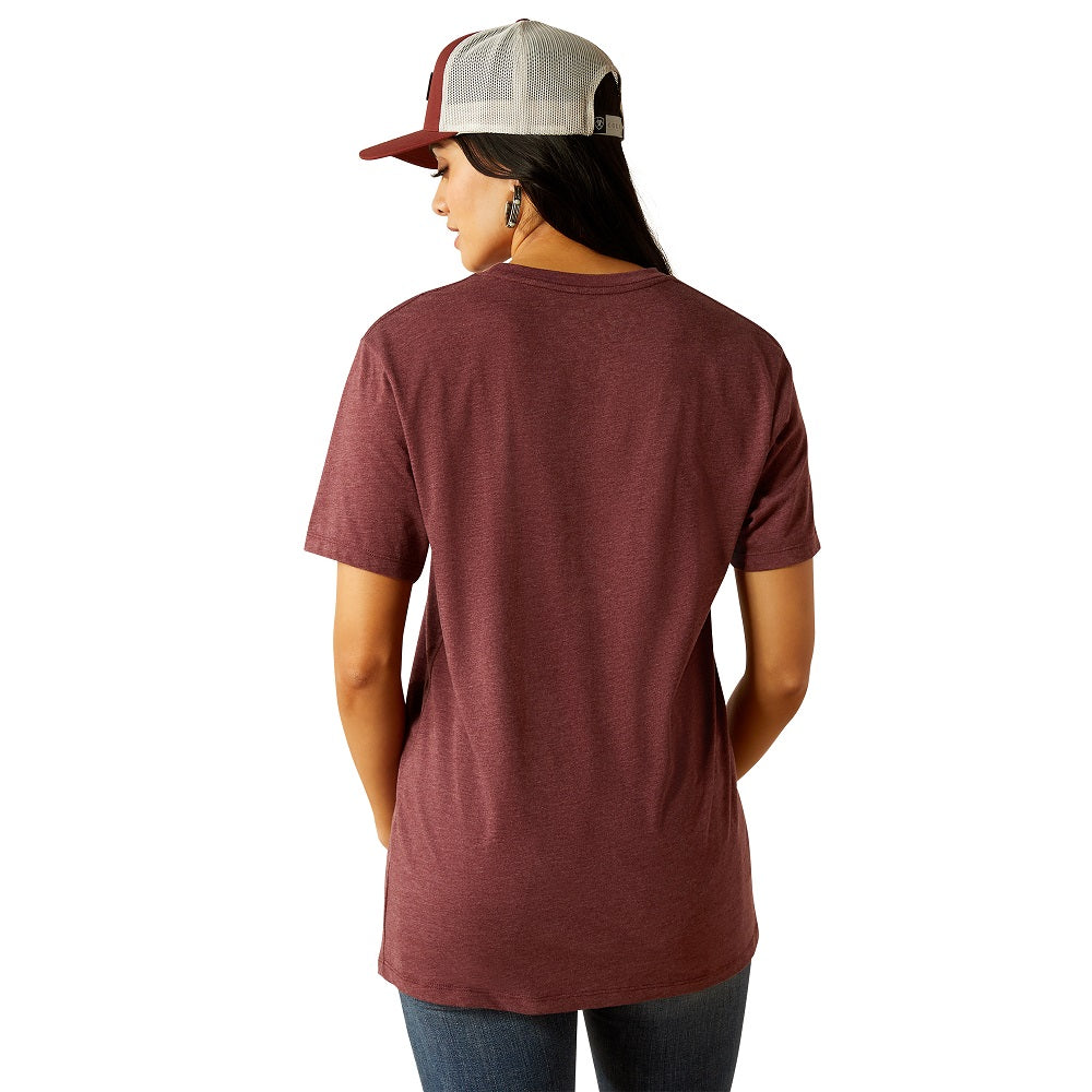 Ariat Womens T-Shirt | Rodeo Sweetie | Maroon Heather