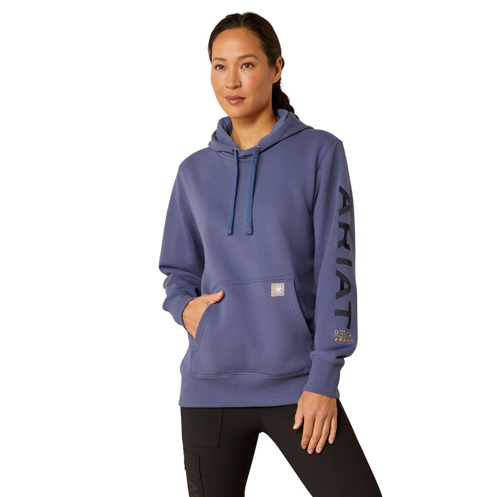Ariat Womens Hoodie | Rebar Graphic | Blue Indigo / Night Sky