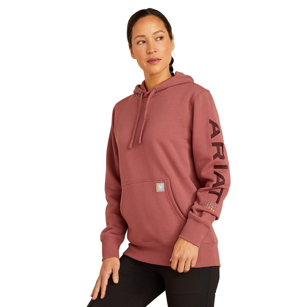 Ariat Womens Hoodie | Rebar Graphic | Roan Rouge / Catawba Grape