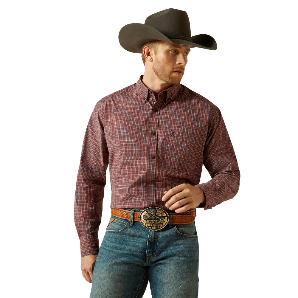 Ariat Mens Shirt | Travis Long Sleeve | Burgundy