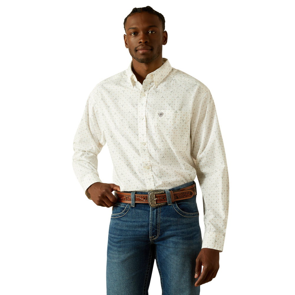 Ariat Mens Shirt | Buster Long Sleeve | White