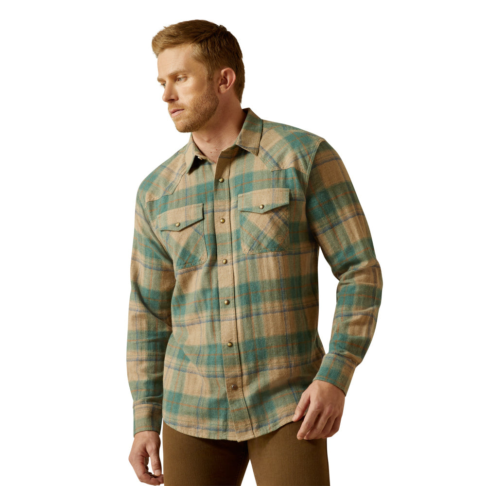 Ariat Mens Shirt | Huxlee Retro Snap | Deep Teal