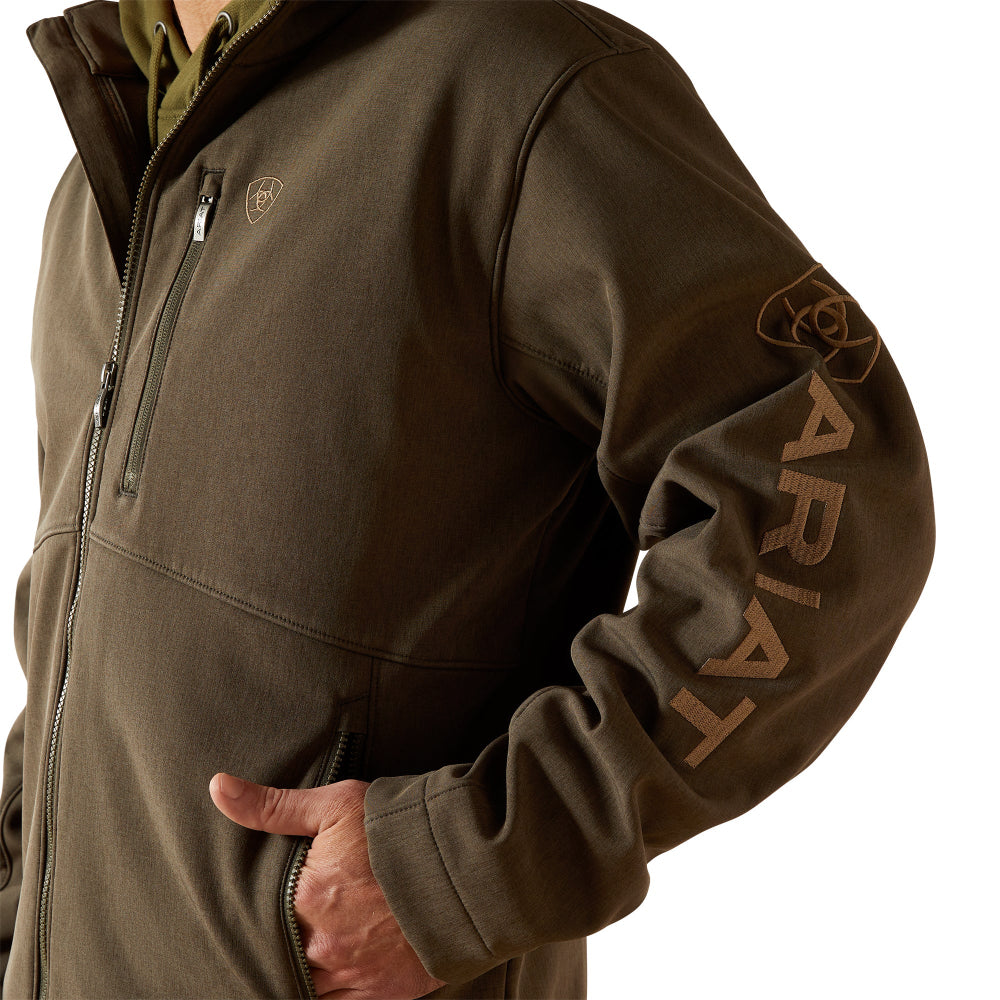 Ariat Mens Jacket | Logo Softshell | Earth Green Heather