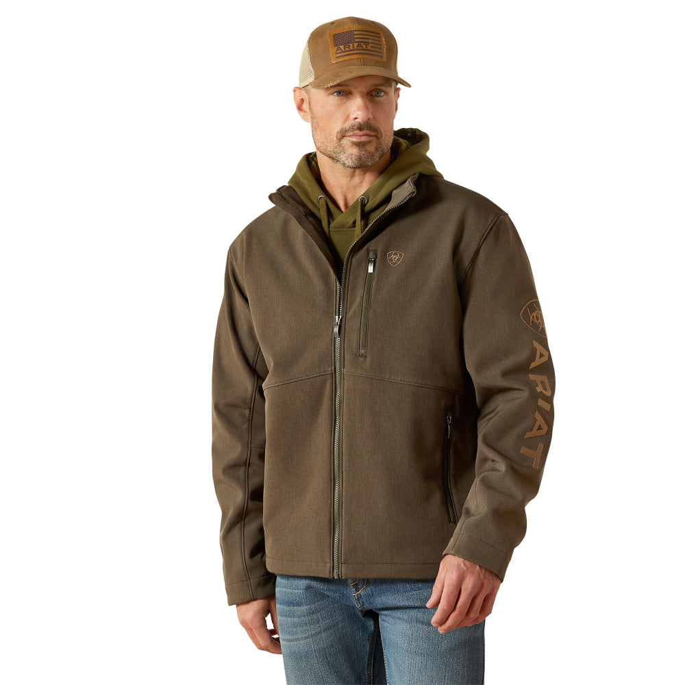 Ariat Mens Jacket | Logo Softshell | Earth Green Heather