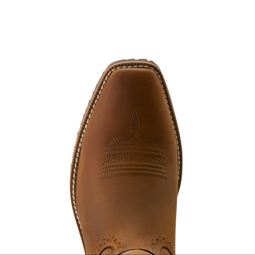 Ariat Mens Western Boots | Hybrid RoughStock | Distressed Brown