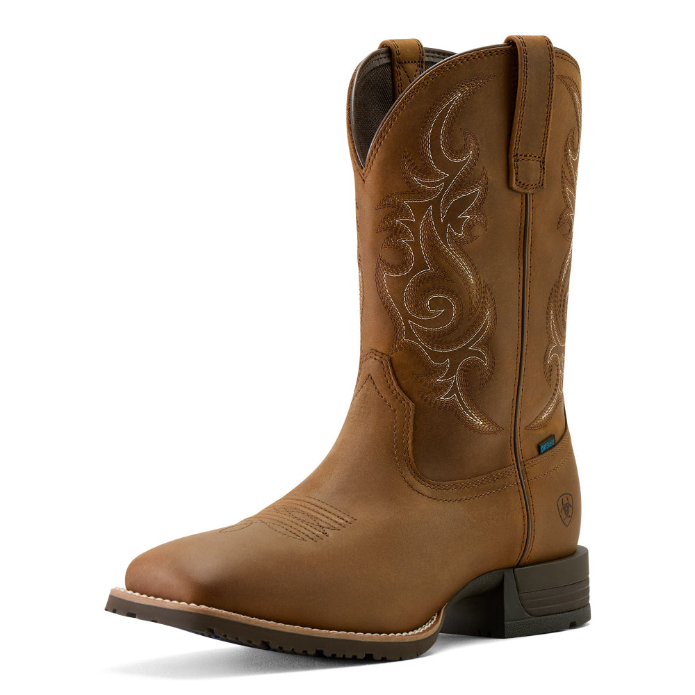 Ariat Mens Western Boots | Hybrid Ranchway H2O | Distressed Brown