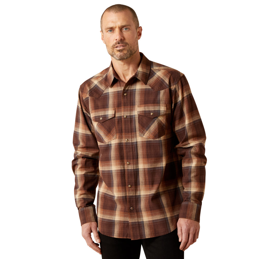 Ariat Mens Shirt | Hodges Retro Snap | Brown