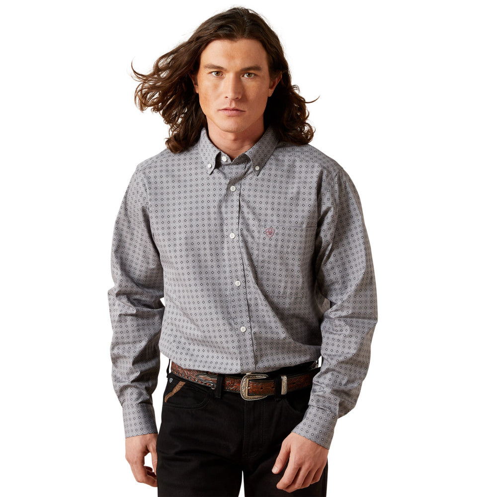 Ariat Mens Shirt | Wrinkle Free Anderson Fitted | Grey