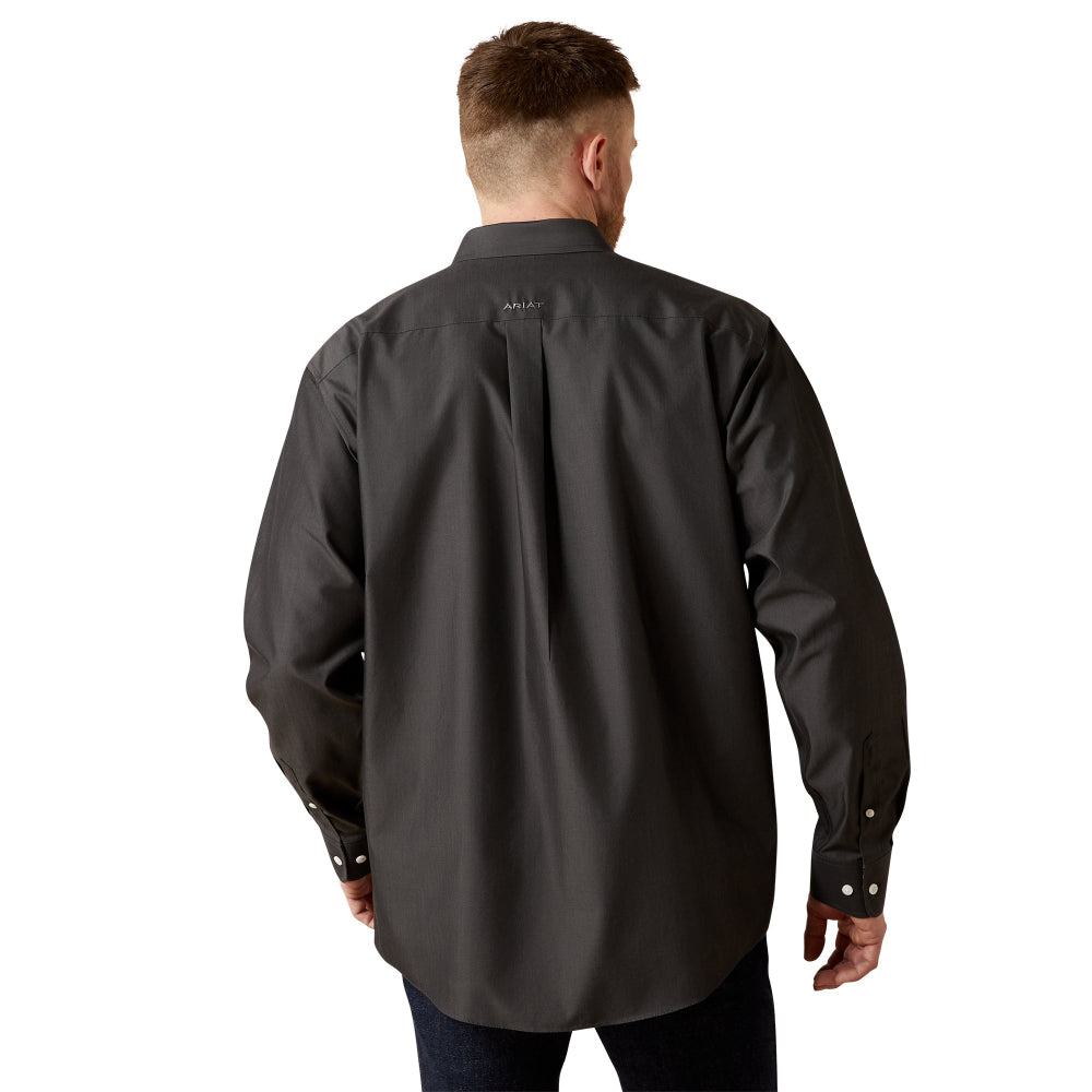 Ariat Mens Shirt | Wrinkle Free Solid Pinpoint Oxford | Black