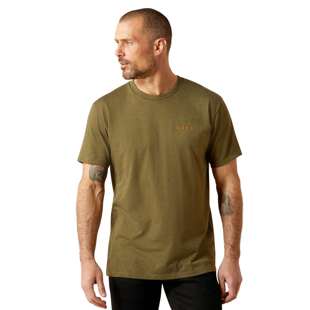 Ariat Mens T-Shirt | Ropers Seal | Military Heather