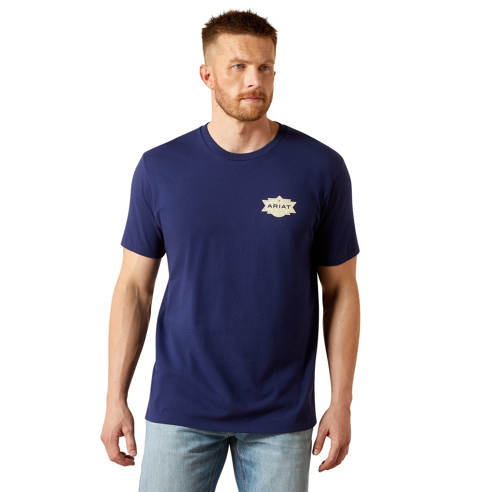 Ariat Mens T-Shirt | Mesa Motif Lockup | Medieval Blue